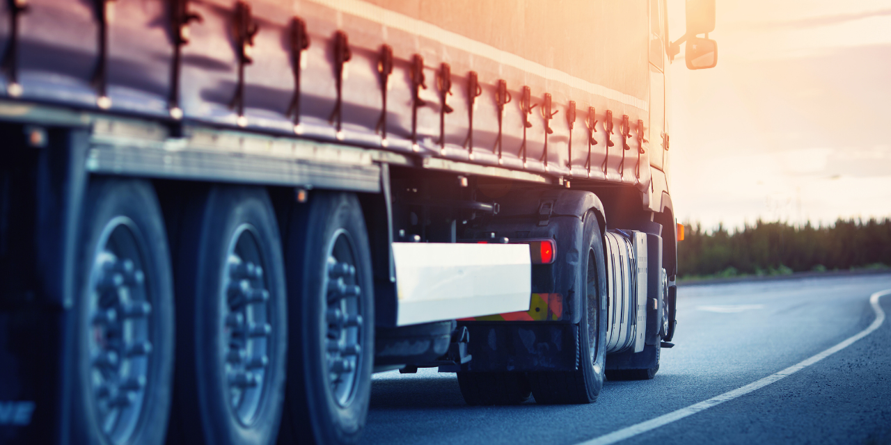 HGV driving on motorway.